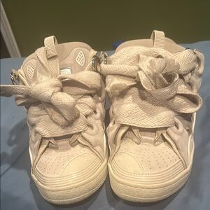 Kids Cream High-Top Sneakers